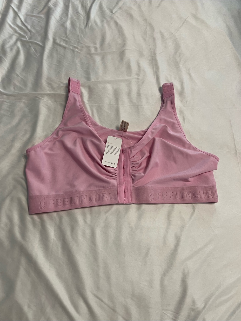 Pink Front-Zip Comfort Sports Bra